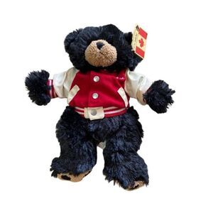 NWT Creature Comforts Plush Black Bear 11”Canada Maple Leaf Stuffed